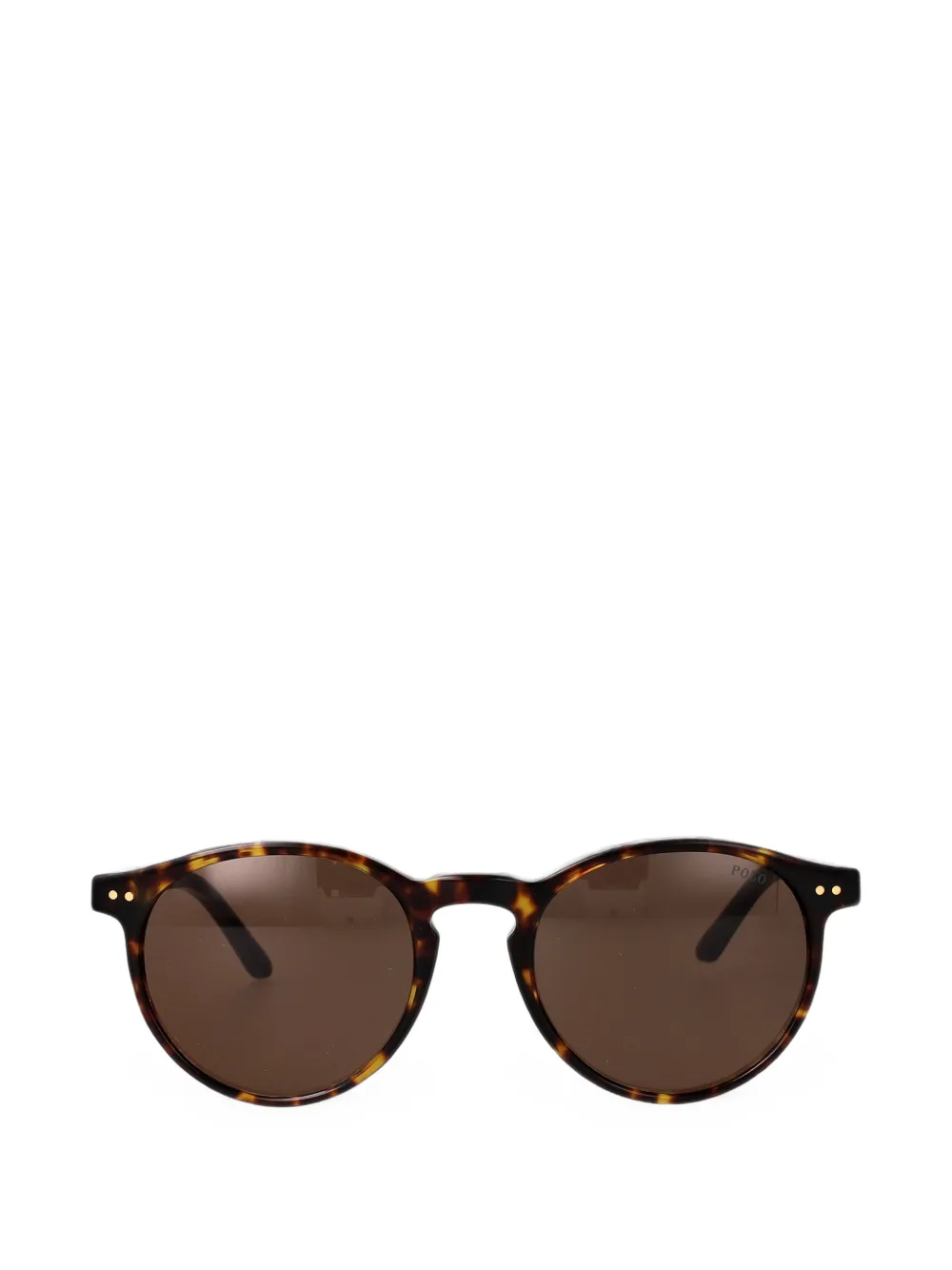 Polo Ralph Lauren Runde Sonnenbrille in Schildpattoptik - Braun