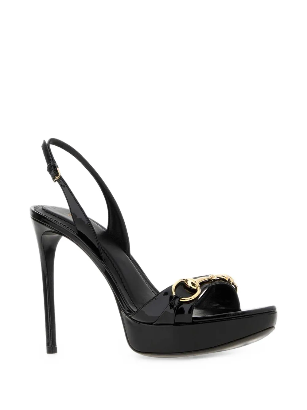 Gucci ホースビット パテントレザーサンダル | ブラック | FARFETCH JP