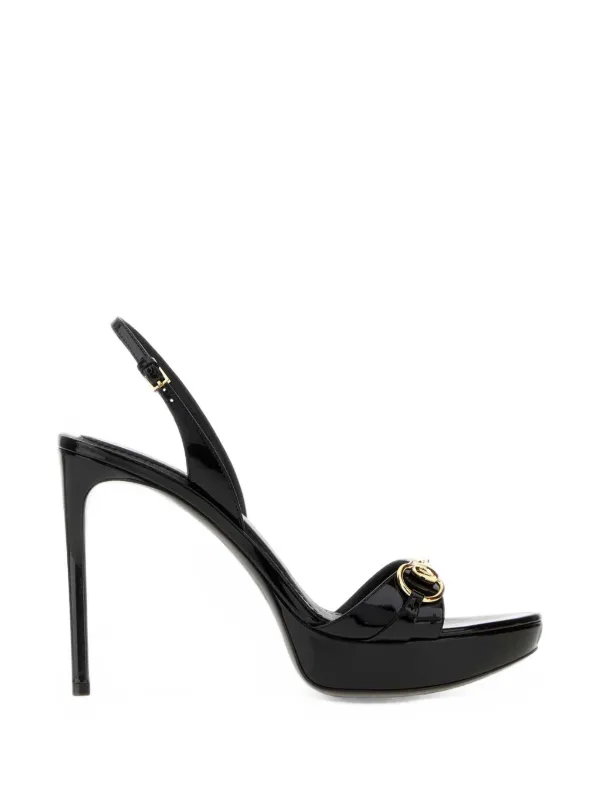 Gucci ホースビット パテントレザーサンダル | ブラック | FARFETCH JP