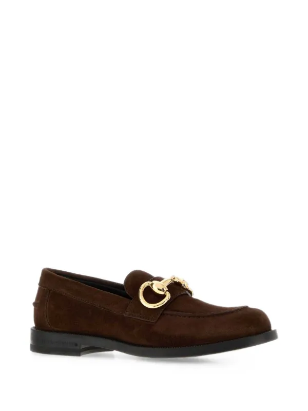GUCCI スエード ホースビット ローファー ダークブラウン Gucci ホースビット スエードローファー | ブラウン | FARFETCH JP