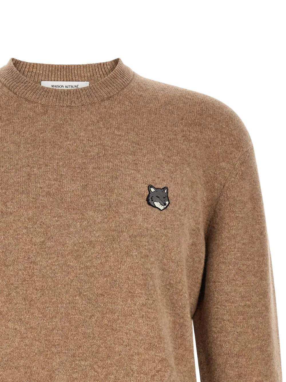 Maison Kitsuné Trui met vossen-patch Bruin