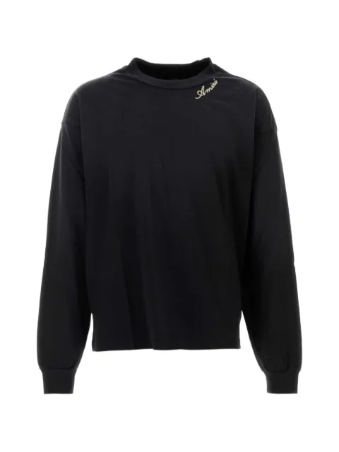 AMIRI logo-embroidered long-sleeved cotton T-shirt