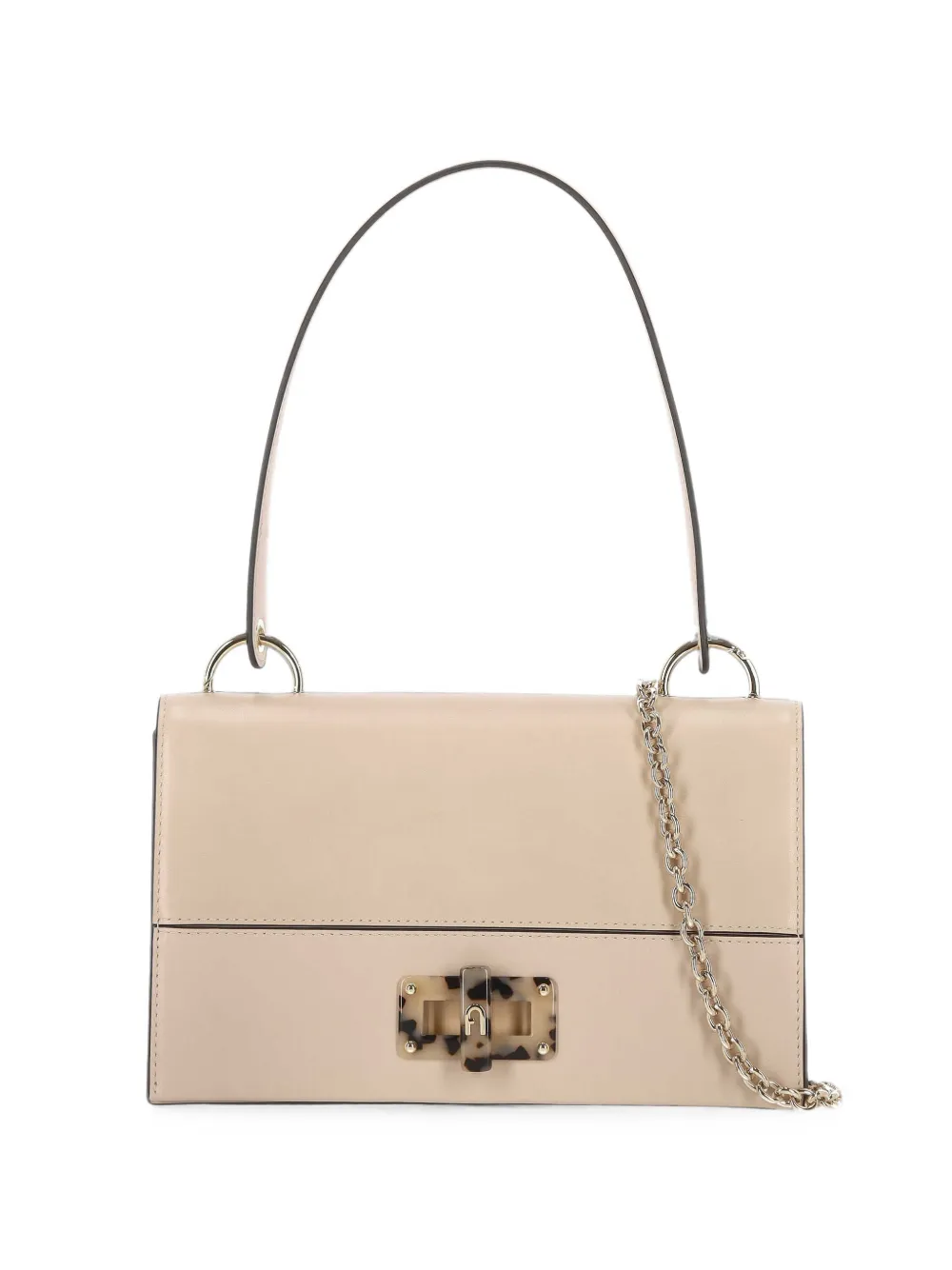 Furla tortoiseshell-effect logo-plaque shoulder bag - Toni neutri