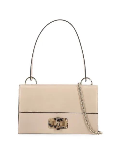Furla skuldertaske med skildpaddeeffekt og logoplade