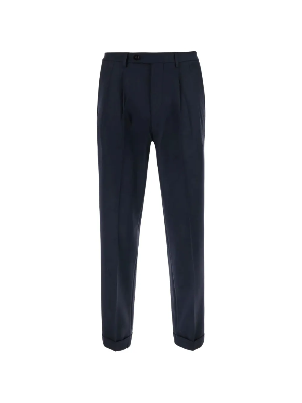 Michael Coal Pleated Turn-up Trousers In Blue