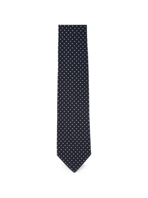 Barba geometric-pattern silk tie