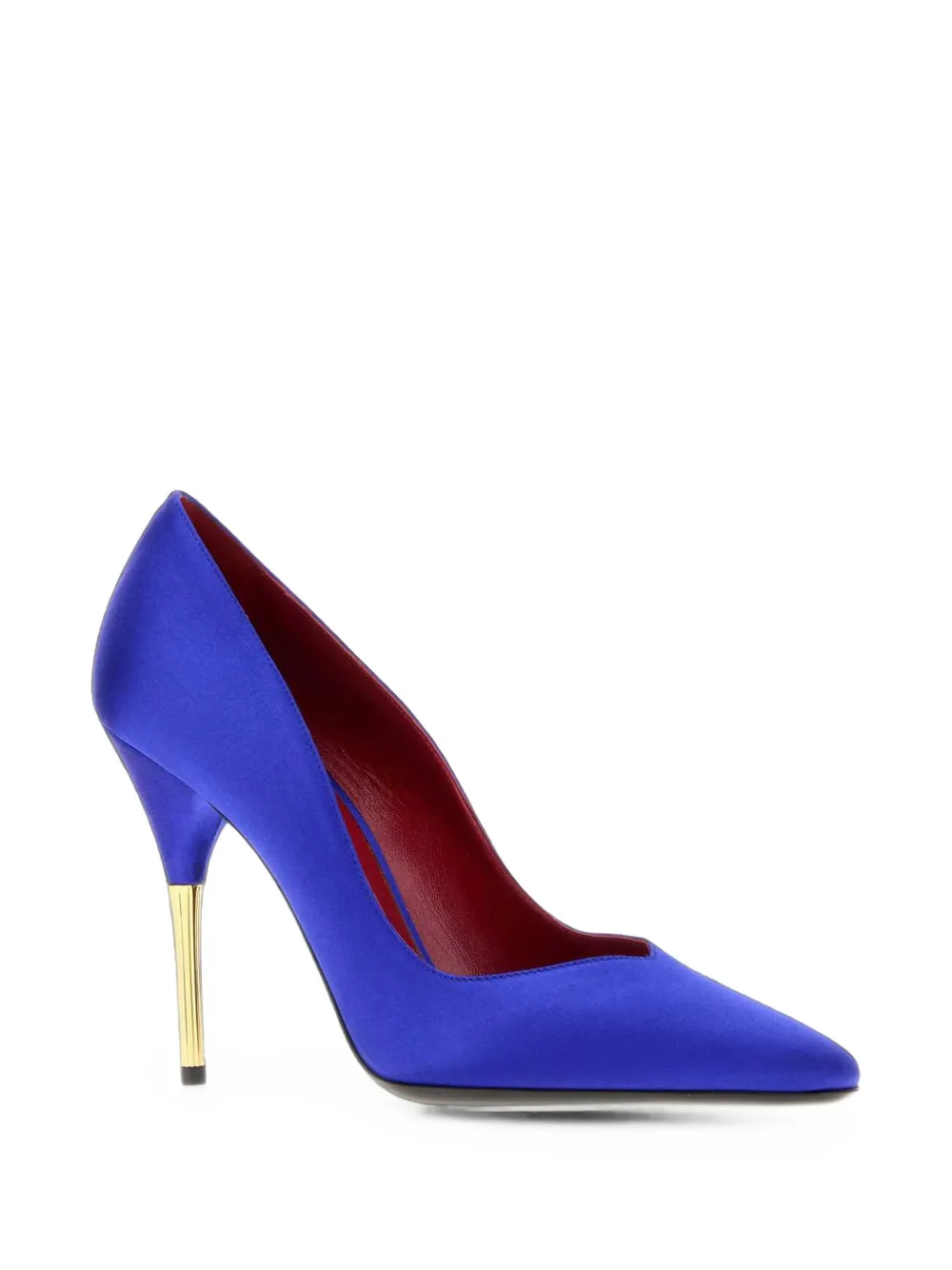 Valentino Garavani satin pointed-toe heeled pumps Blauw