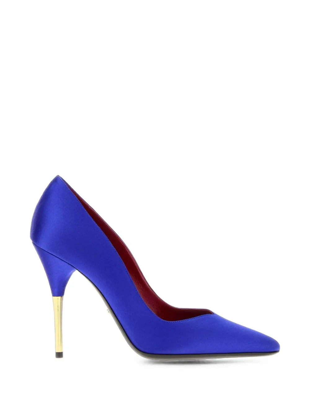 Valentino Garavani satin pointed-toe heeled pumps Blauw
