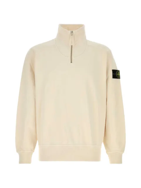 Stone Island logo-patch quarter-zip sweater