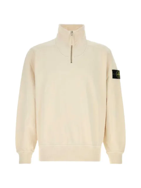 Stone Island logo-patch quarter-zip sweater