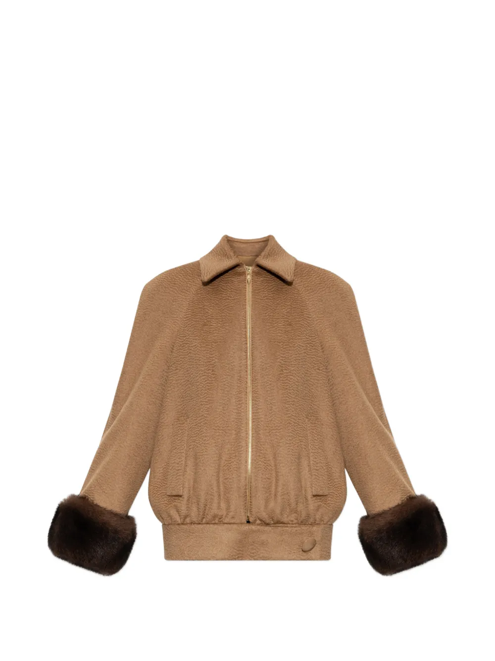 Valentino Garavani faux-fur camel-hair jacket