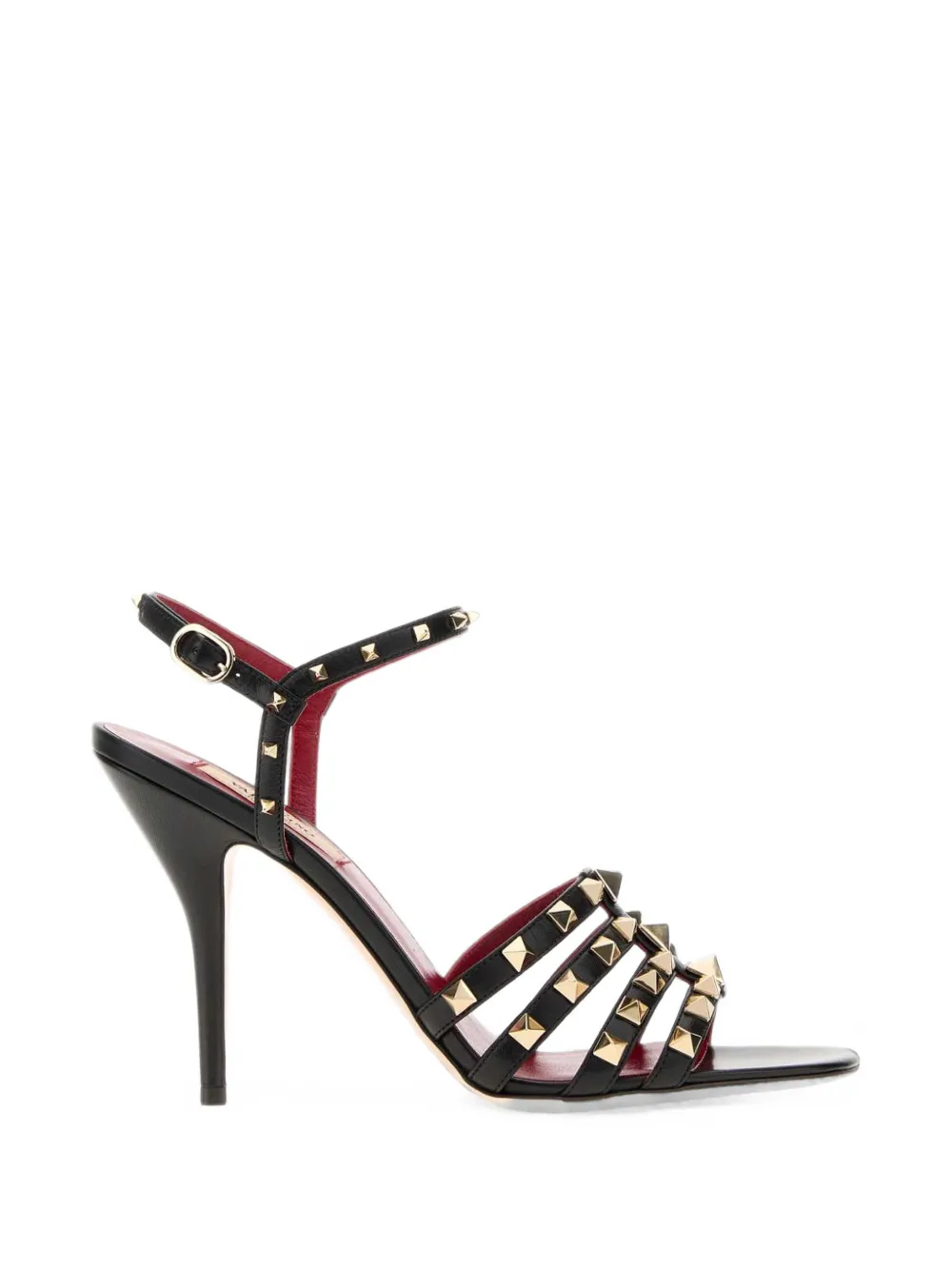 Valentino Garavani Rockstud kidskin sandals 100mm Zwart
