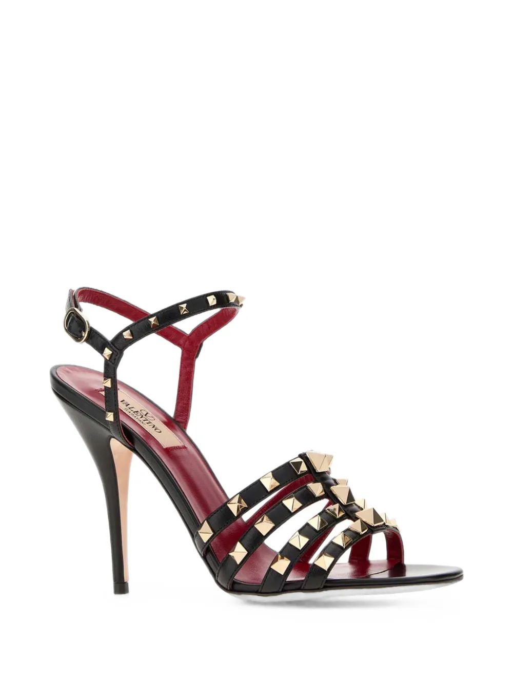 Valentino Garavani Rockstud kidskin sandals 100mm Zwart