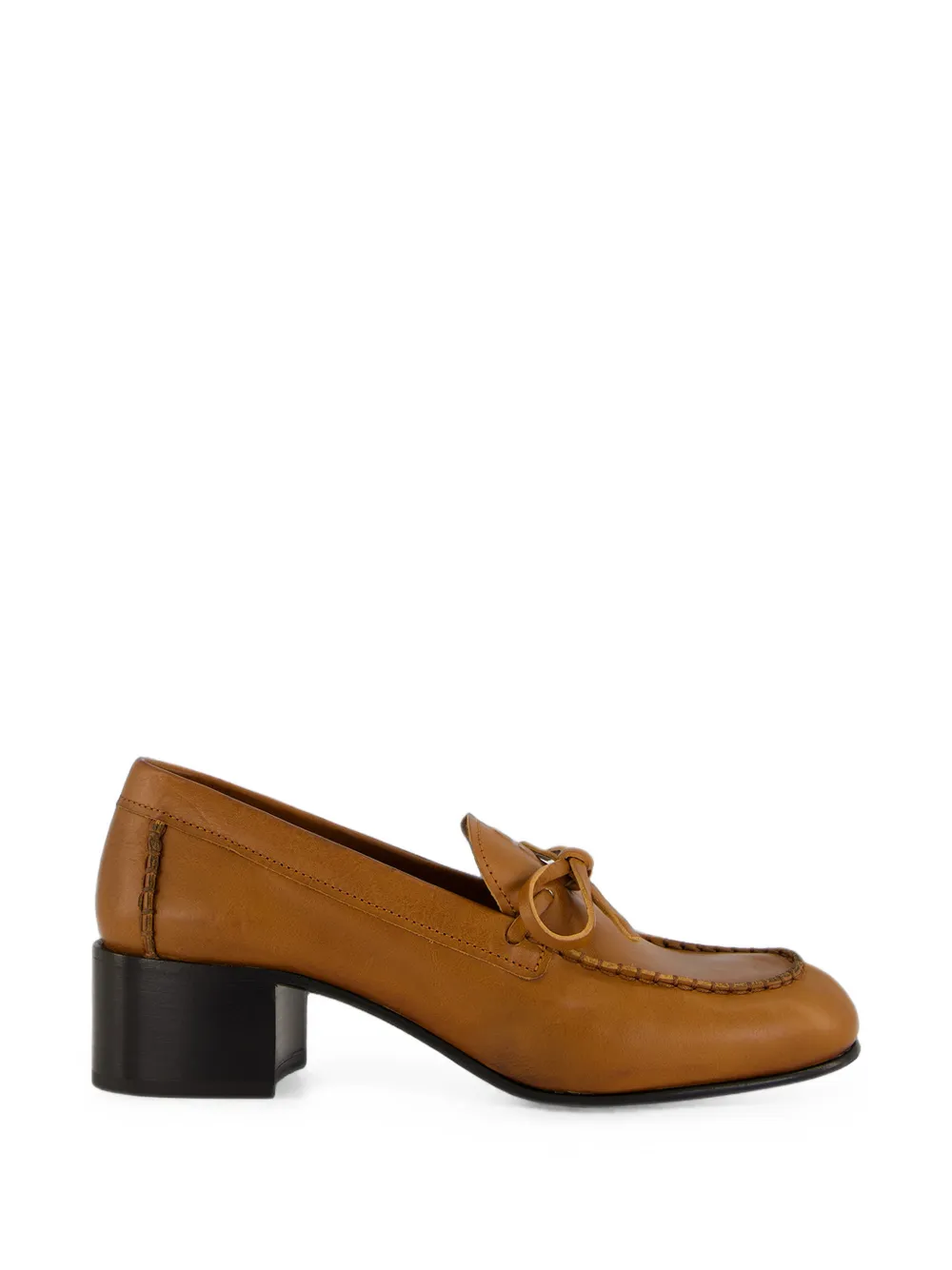 Miu Miu bow-detail block-heel loafers - Braun