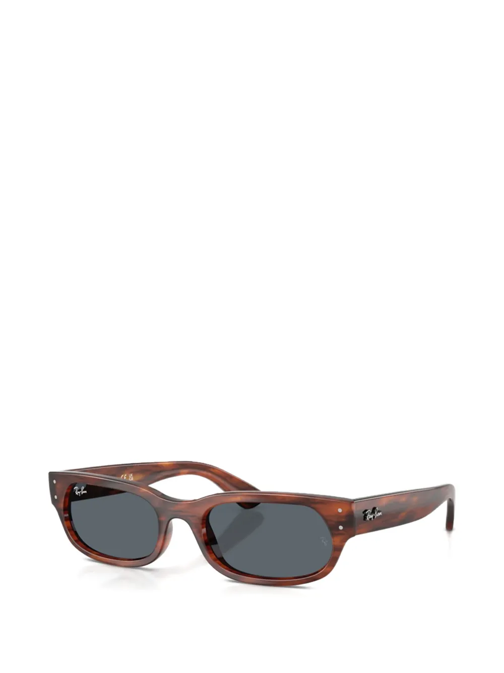 Ray-Ban Zonnebril met rechthoekig montuur Bruin
