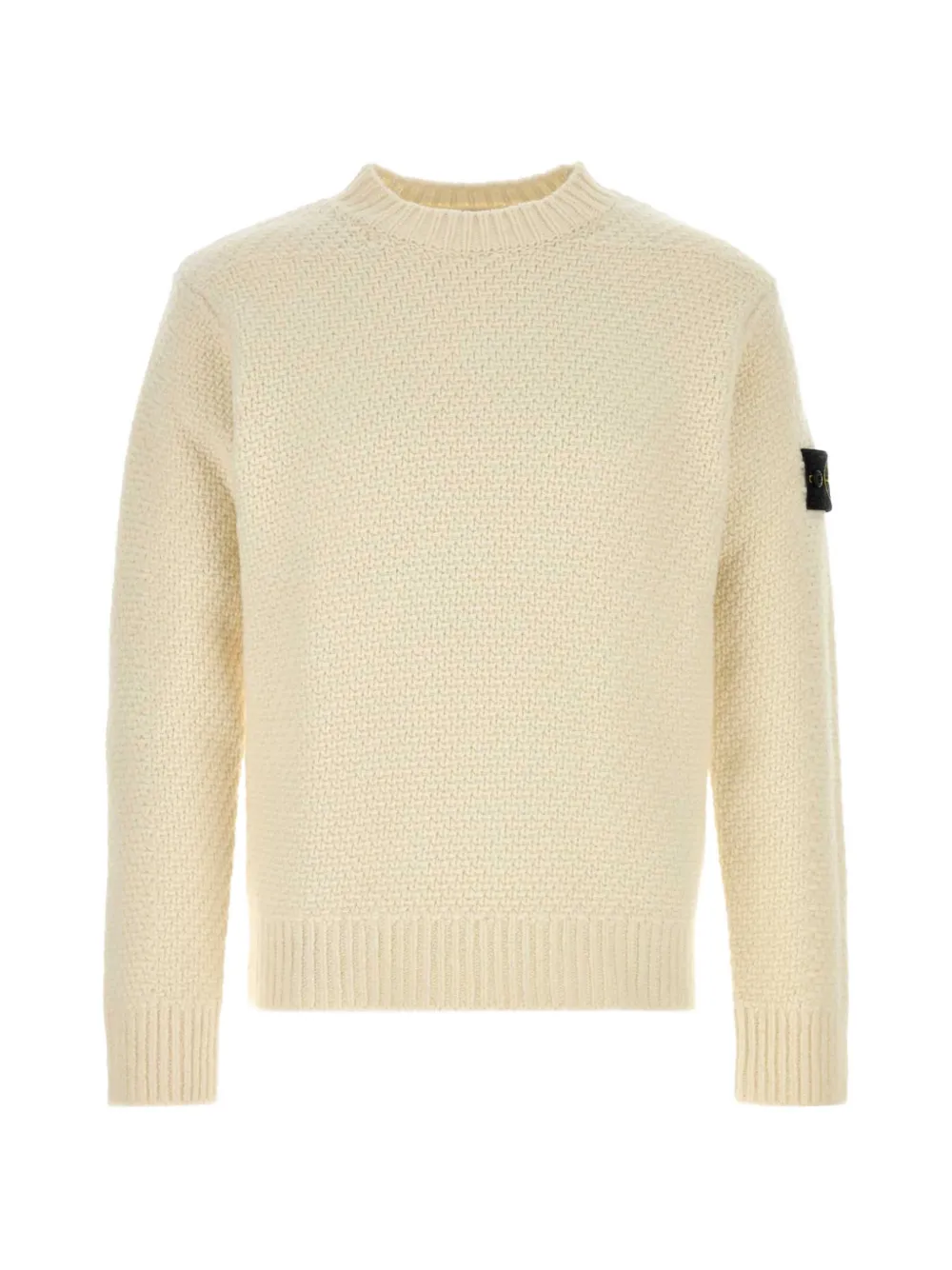 Stone Island logo-patch waffle-knit sweater - Toni neutri