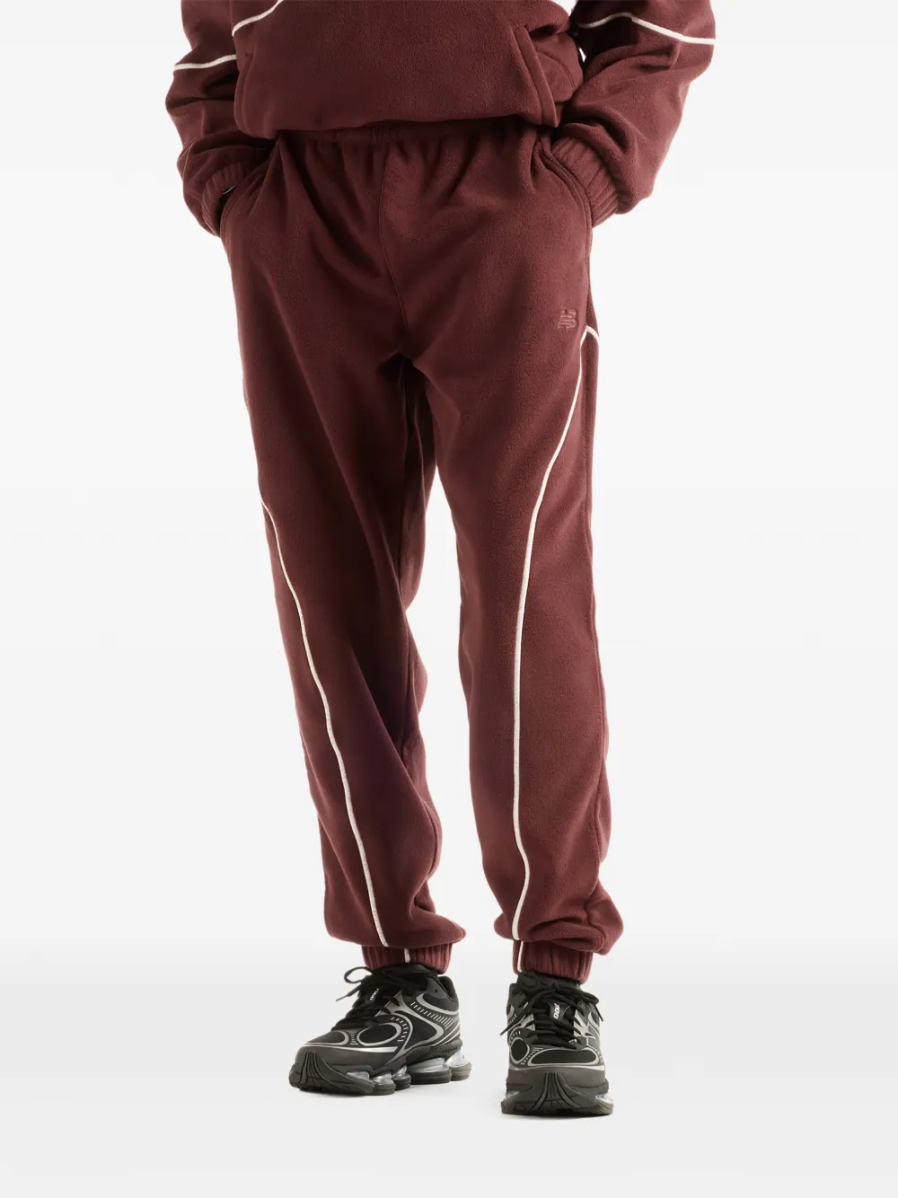 New Balance Athletics fleece sweater met ronde hals Blauw
