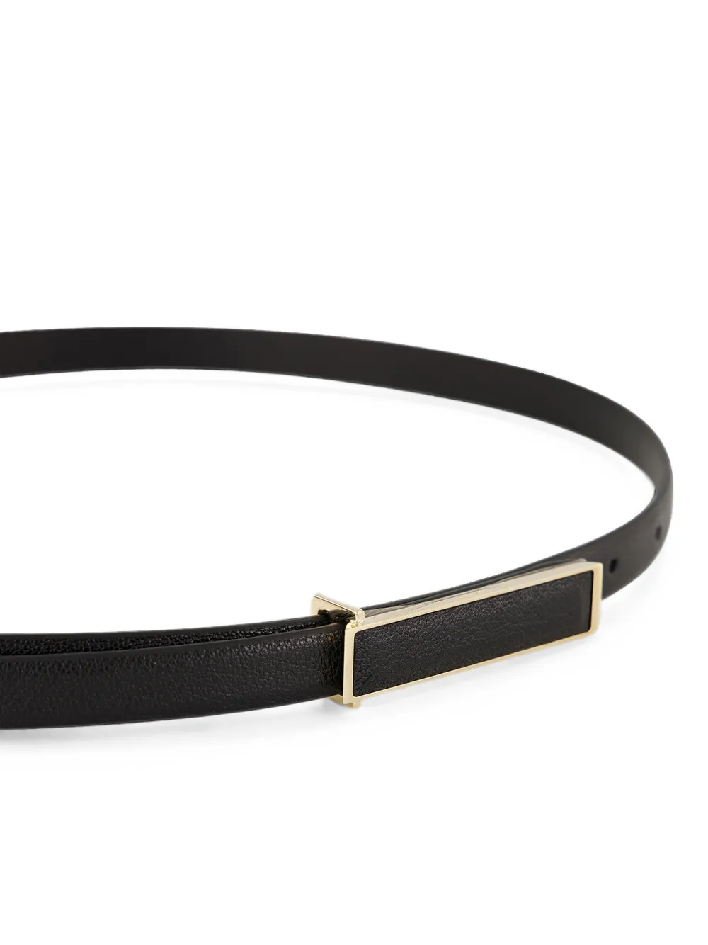 TOM FORD Leren riem met rechthoekige gesp Zwart