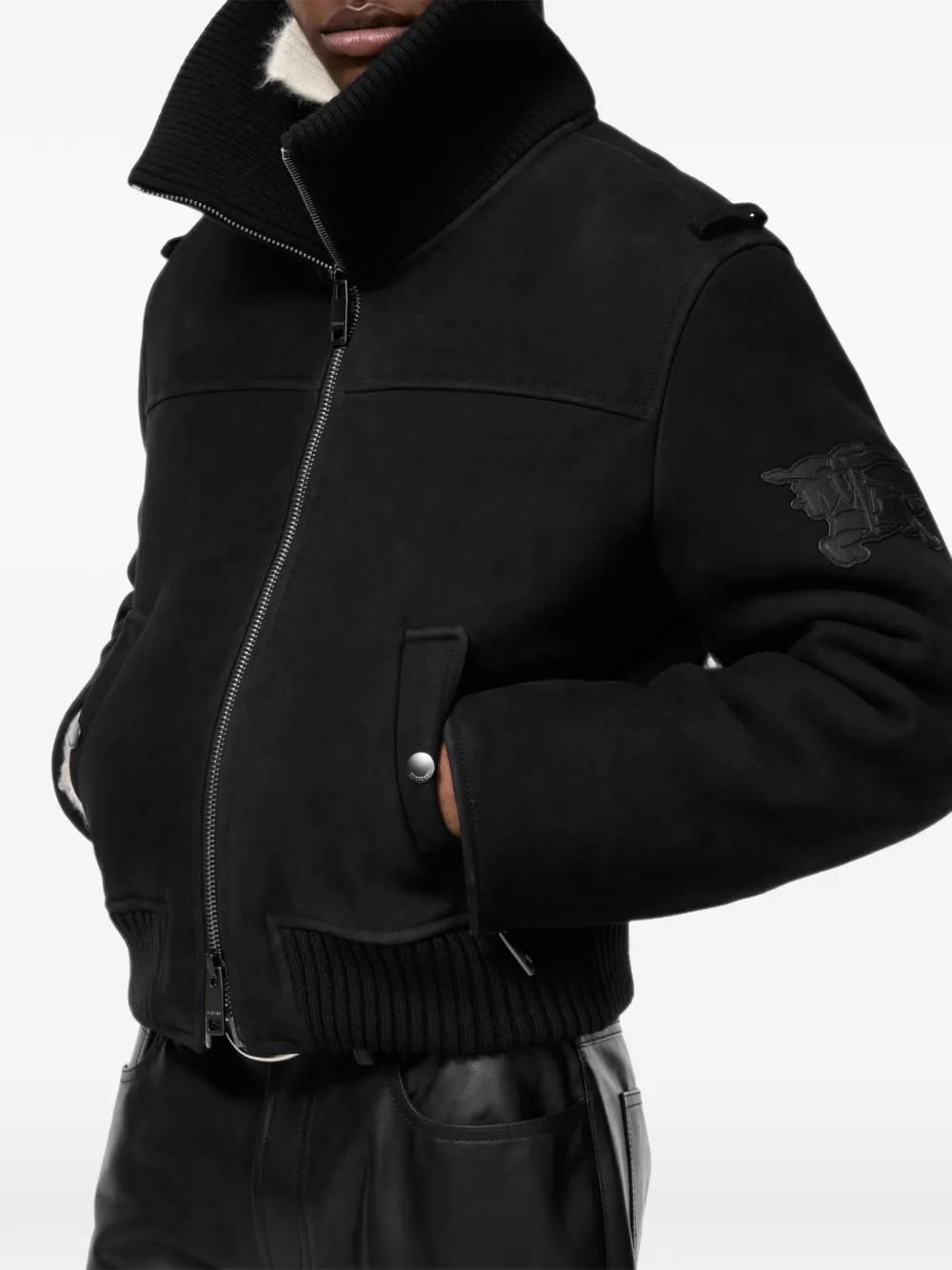 Burberry Landport suède jack Zwart