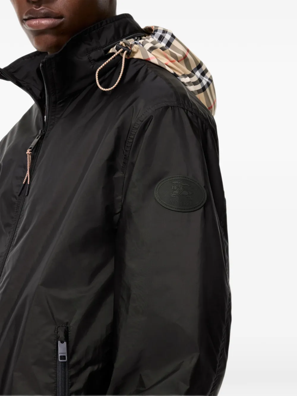 Burberry Newington nylon jack met capuchon Zwart
