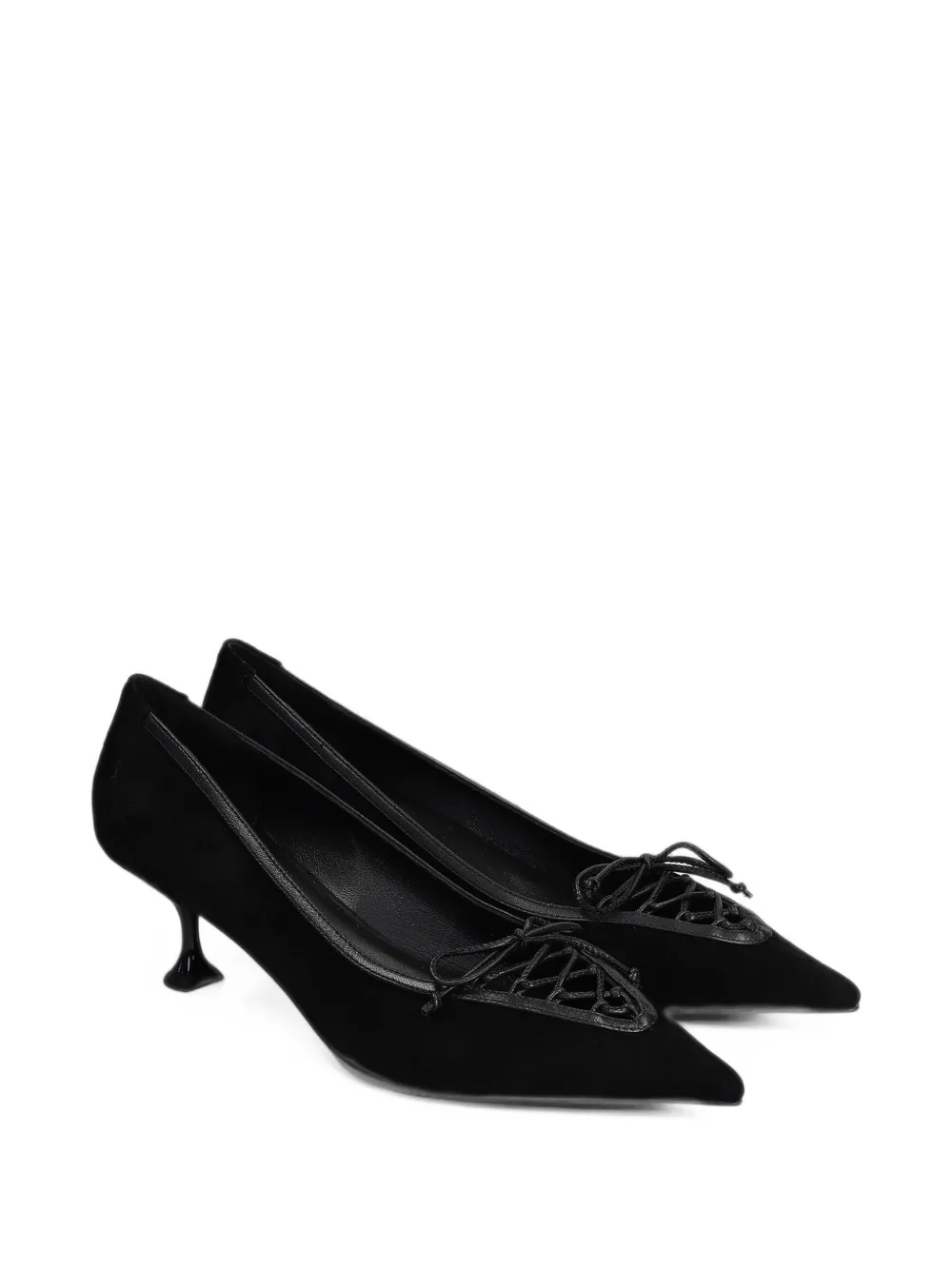 Lola Cruz Daniela lace-up pointed-toe pumps - Noir