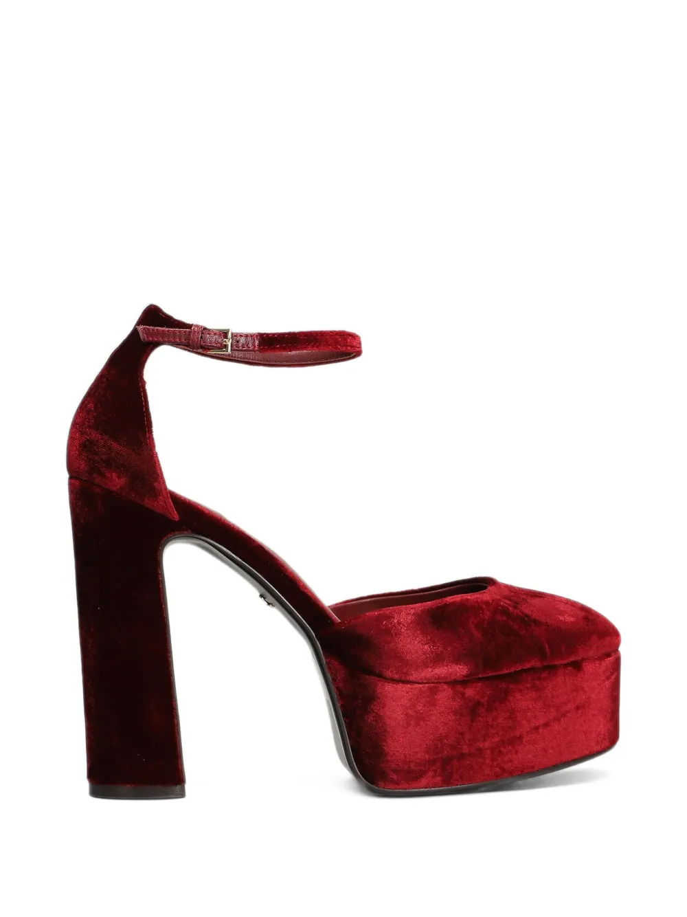 Lola Cruz Mencia 130 Velvet Platform Sandals In Red
