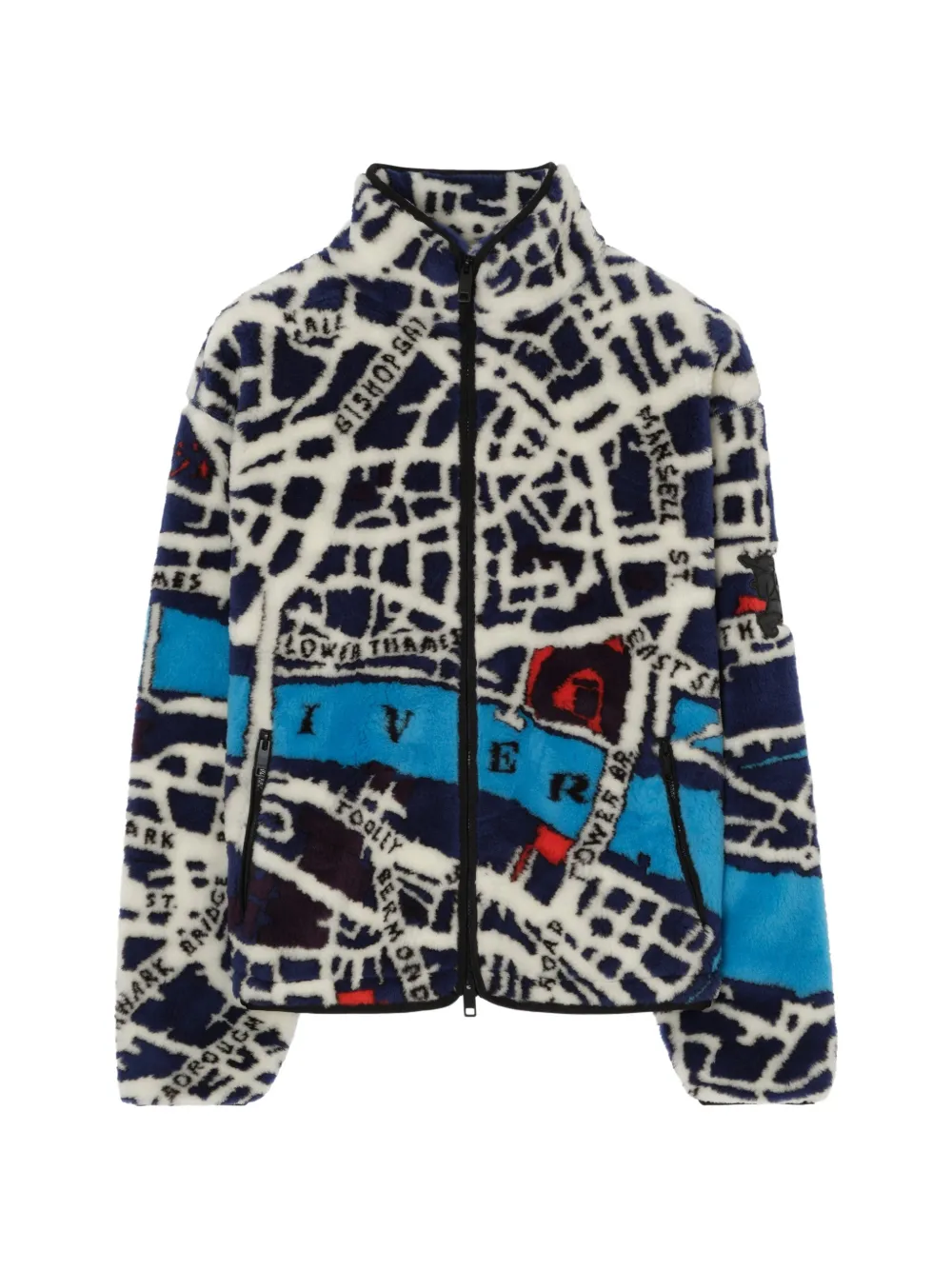 Burberry London map fleece jacket - Bianco