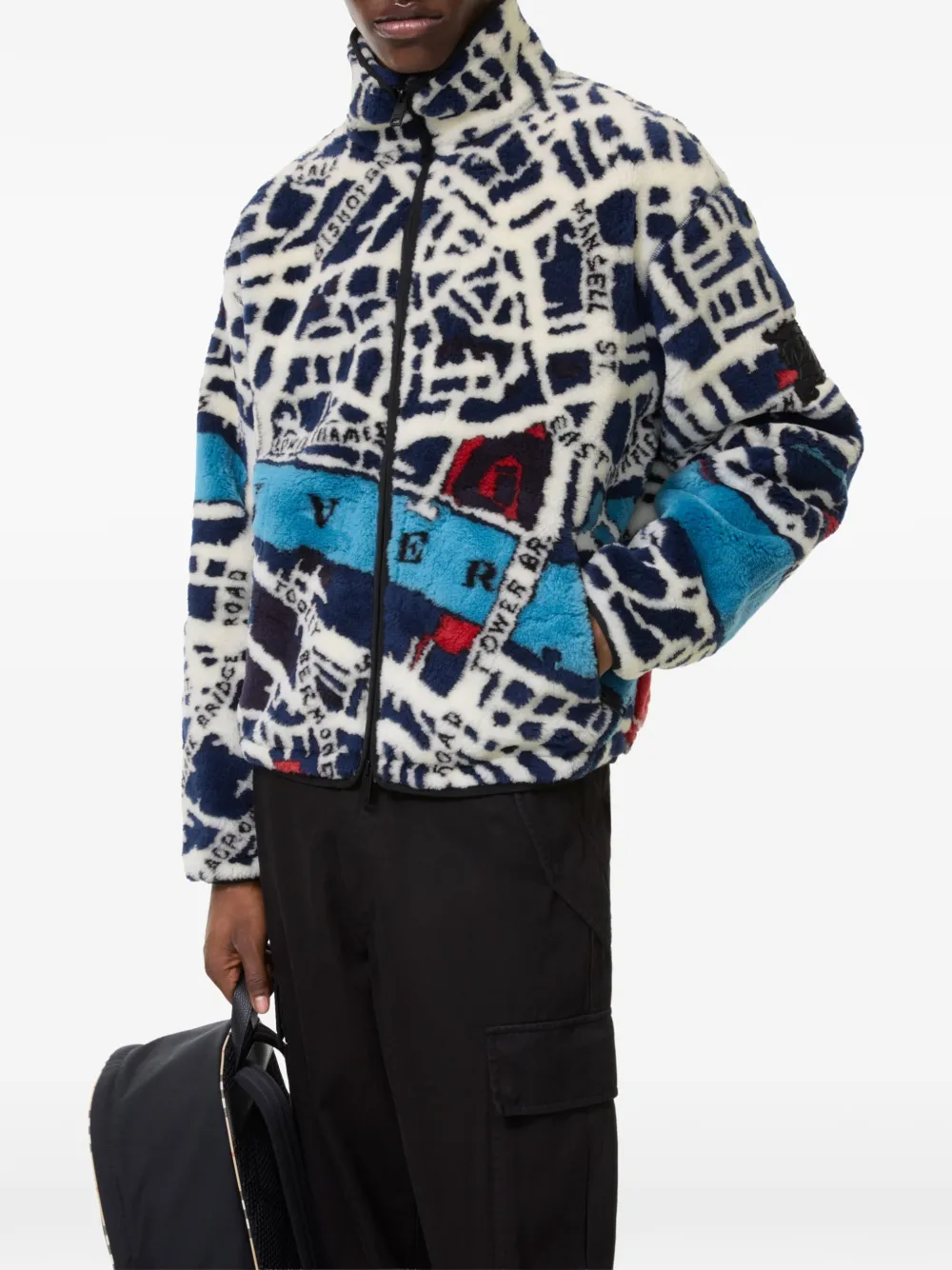 Burberry London map fleece jack Wit