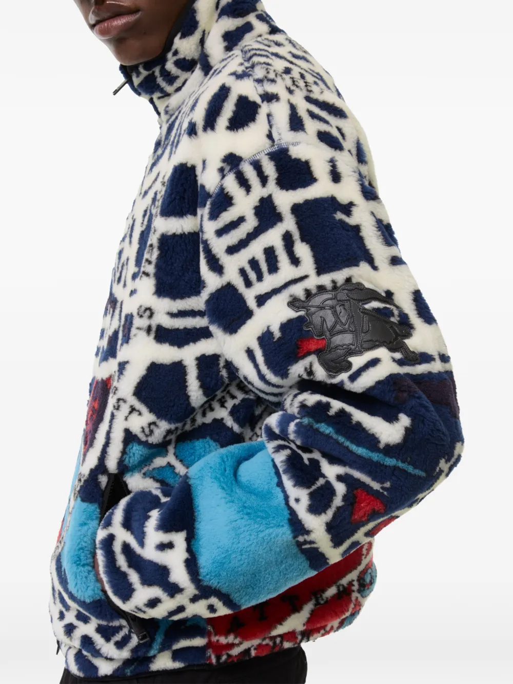 Burberry London map fleece jack Wit