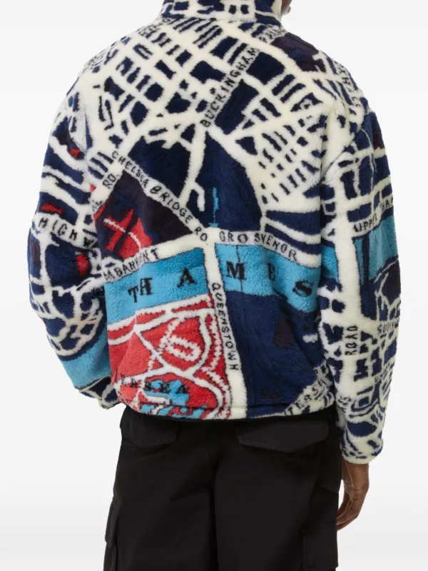 Burberry London Map Fleece Jacket | White | FARFETCH