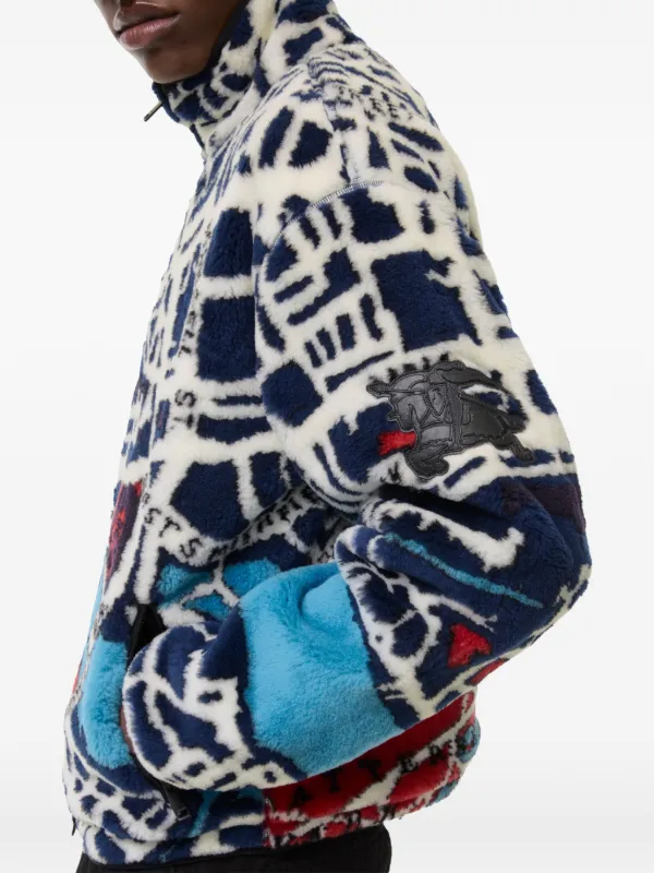 Burberry London Map Fleece Jacket | White | FARFETCH