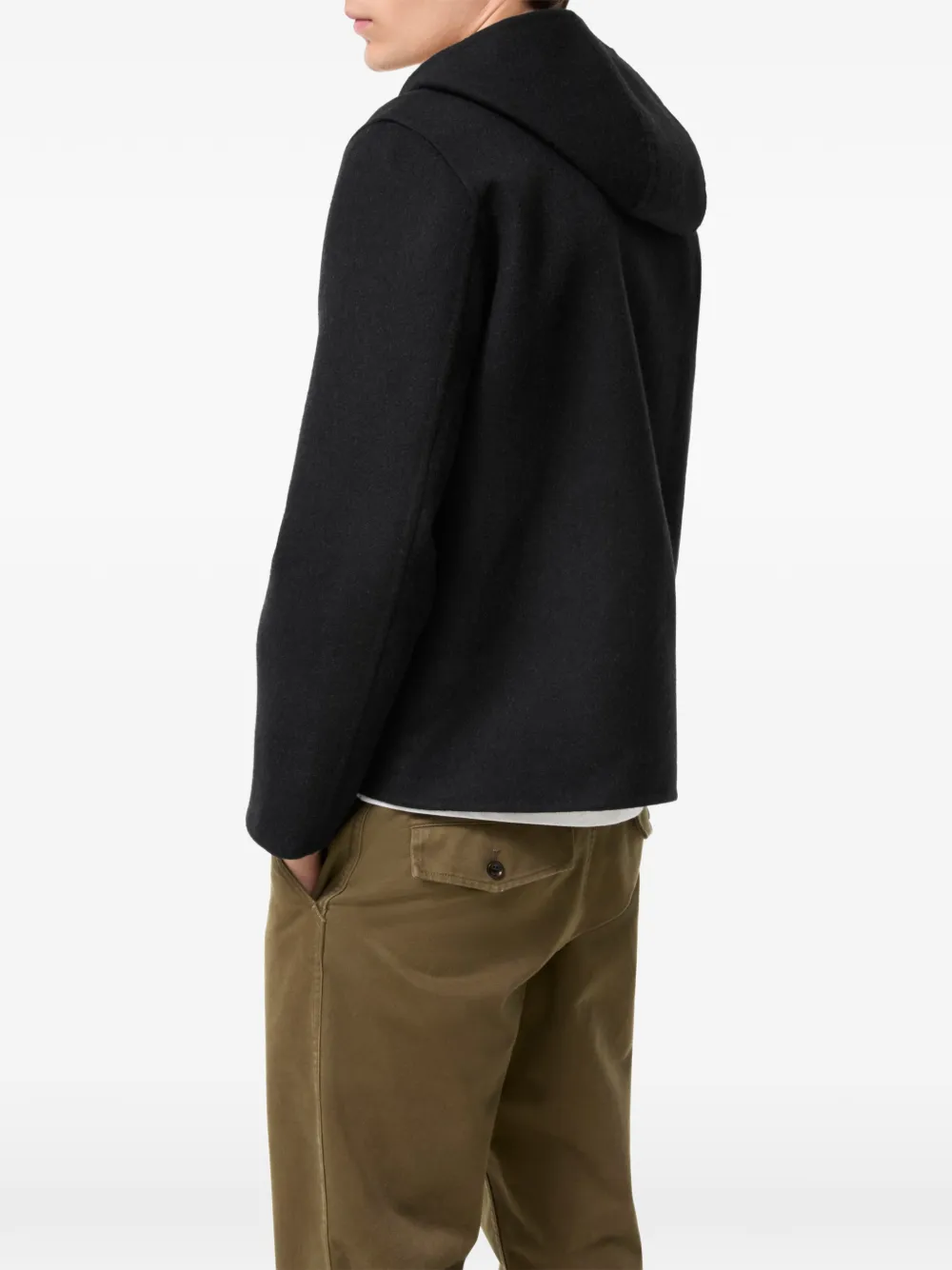 Burberry Newport omkeerbaar wollen jack met capuchon Zwart