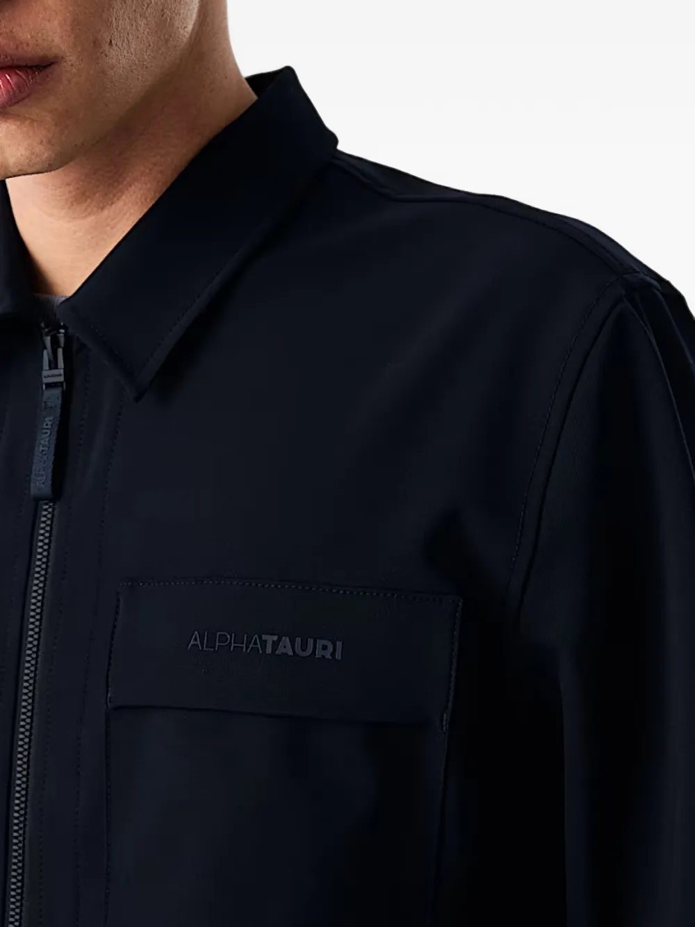 Alpha Tauri logo-print chest-pocket jacket Blauw