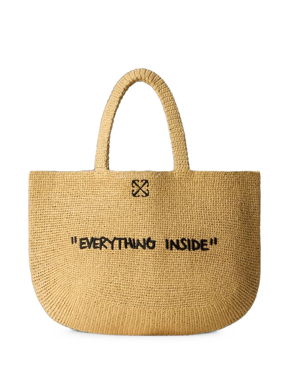 Off-White Jitney quote raffia tote bag - Toni neutri