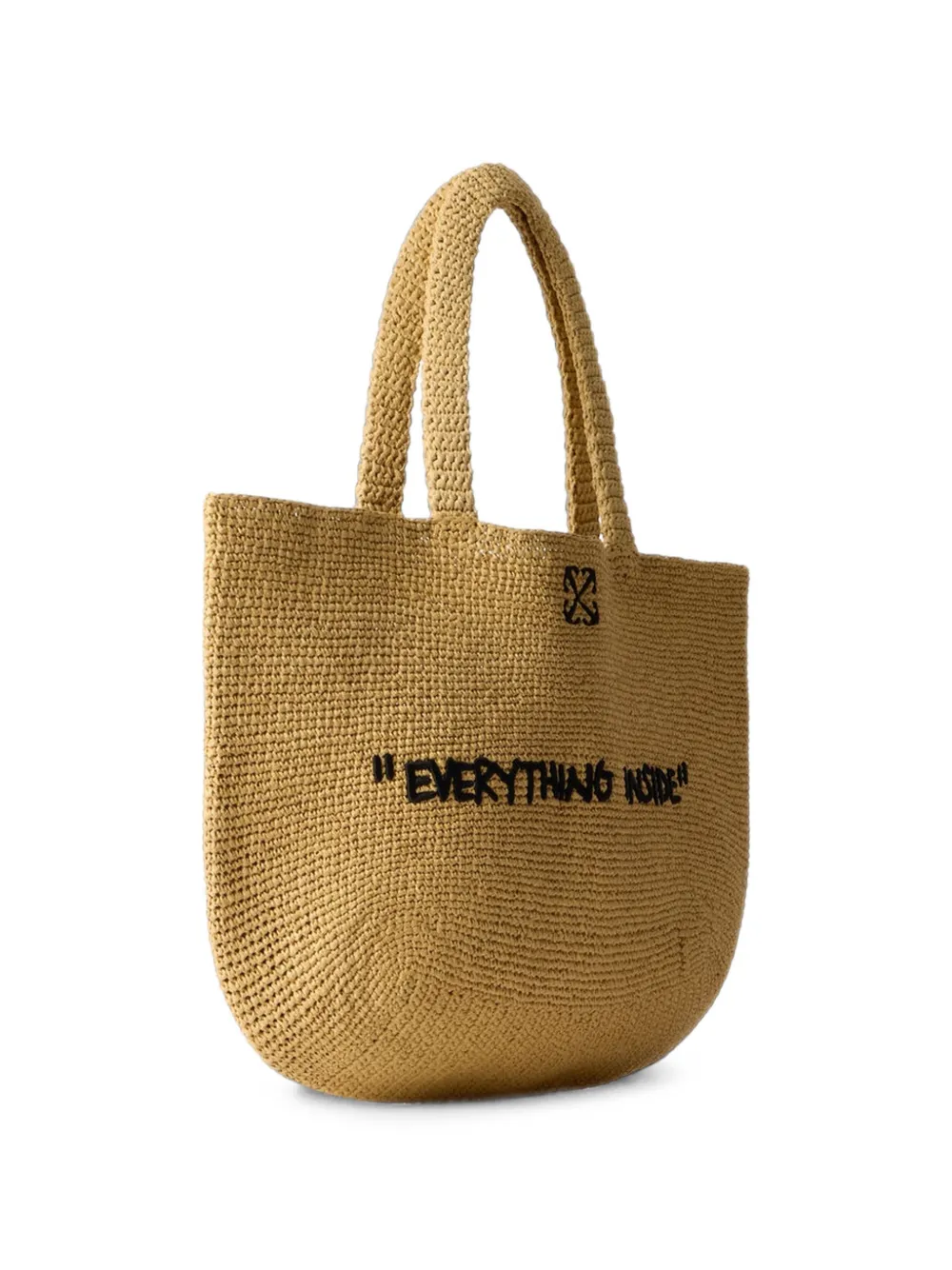 Off-White Jitney raffia shopper Beige