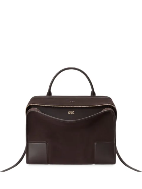 LOEWE medium Amazona 180 leather-trimmed suede tote bag