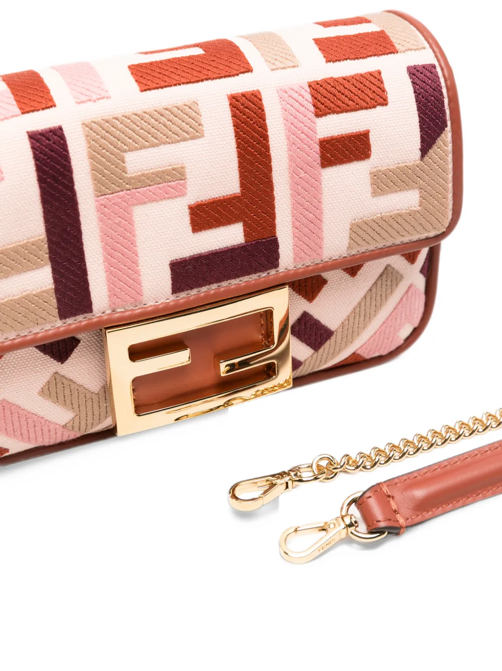 FENDI Baguette FF-logo shoulder bag Roze