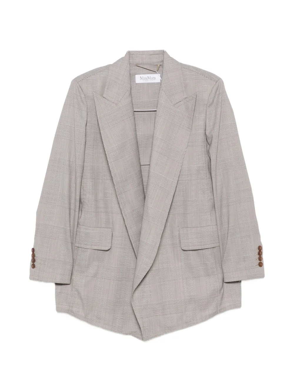 Max Mara Glen Plaid wool jacket Grijs