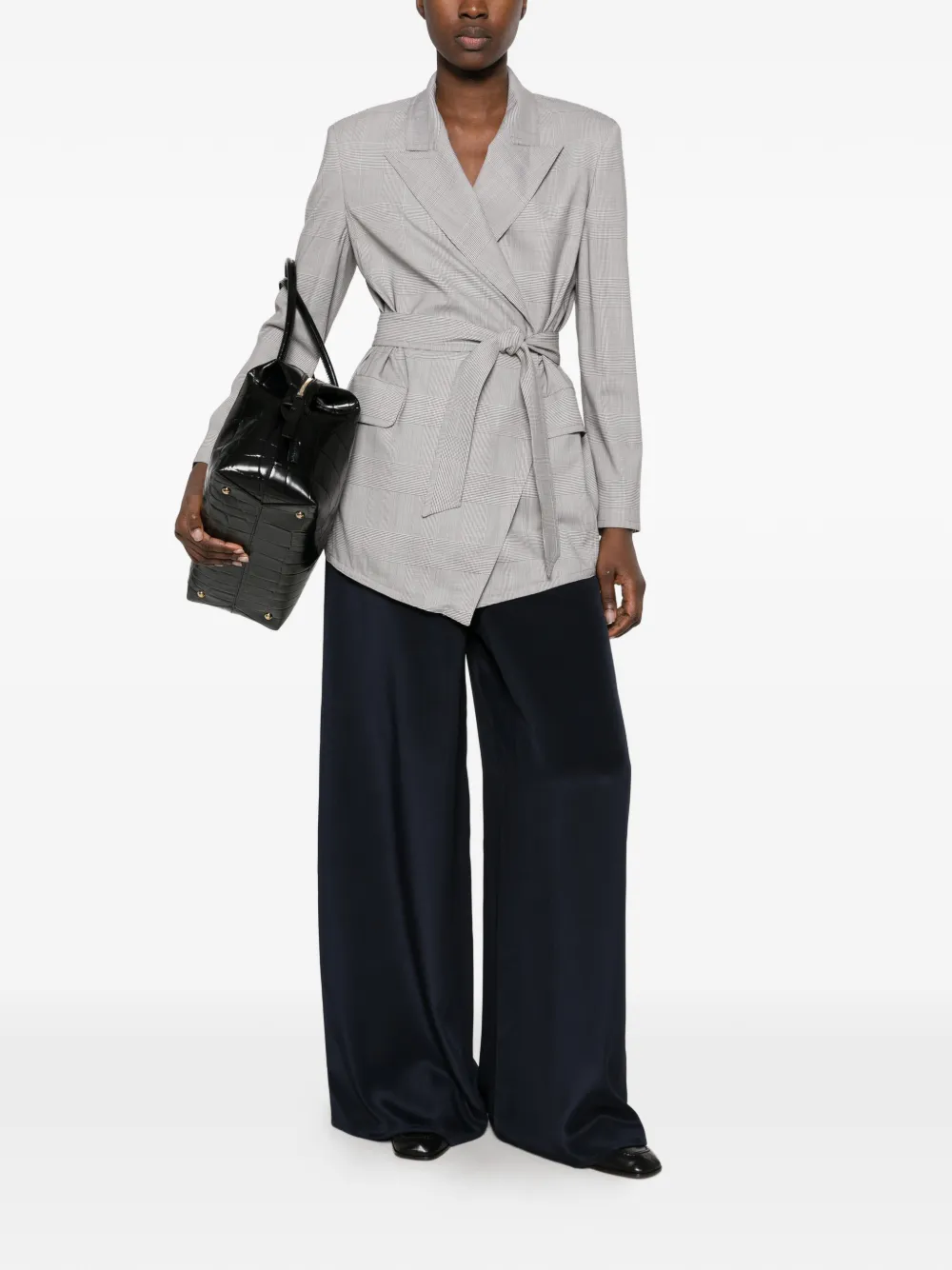 Max Mara Glen Plaid wool jacket Grijs