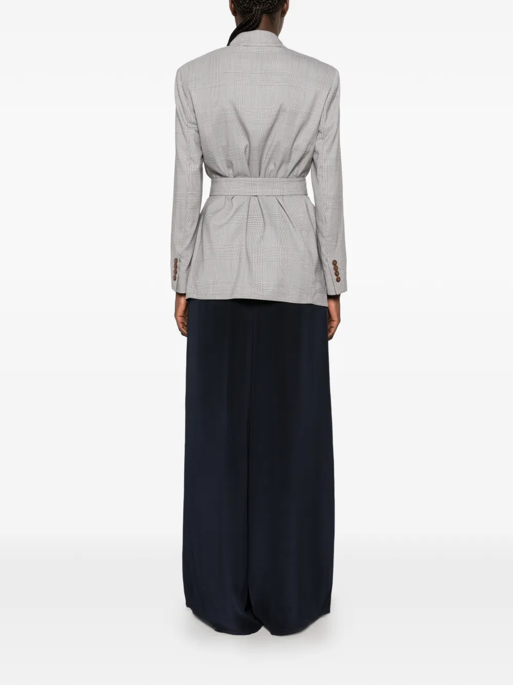 Max Mara Glen Plaid wool jacket Grijs