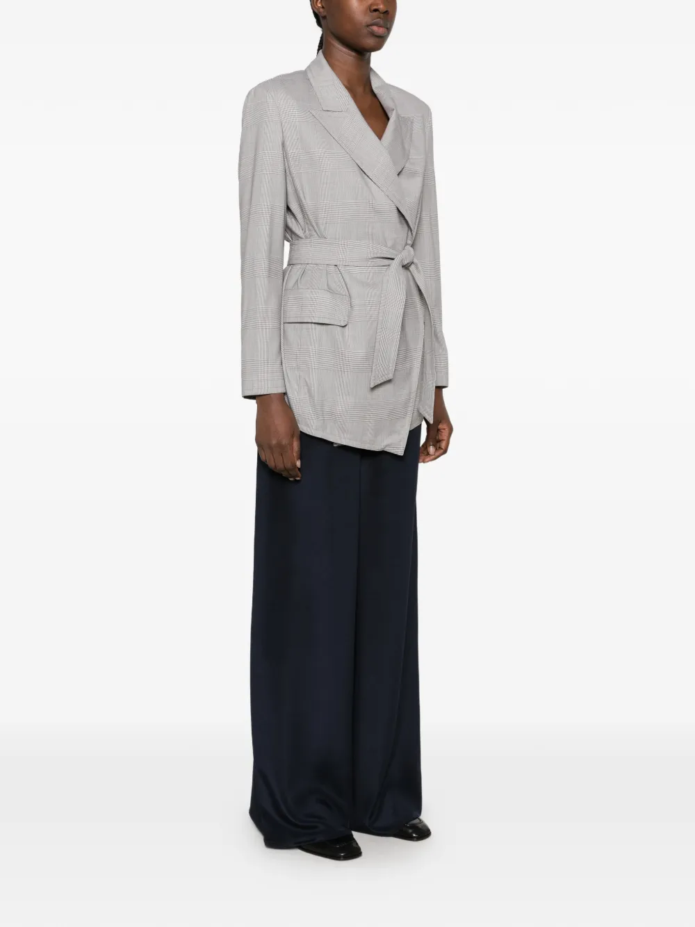 Max Mara Glen Plaid wool jacket Grijs