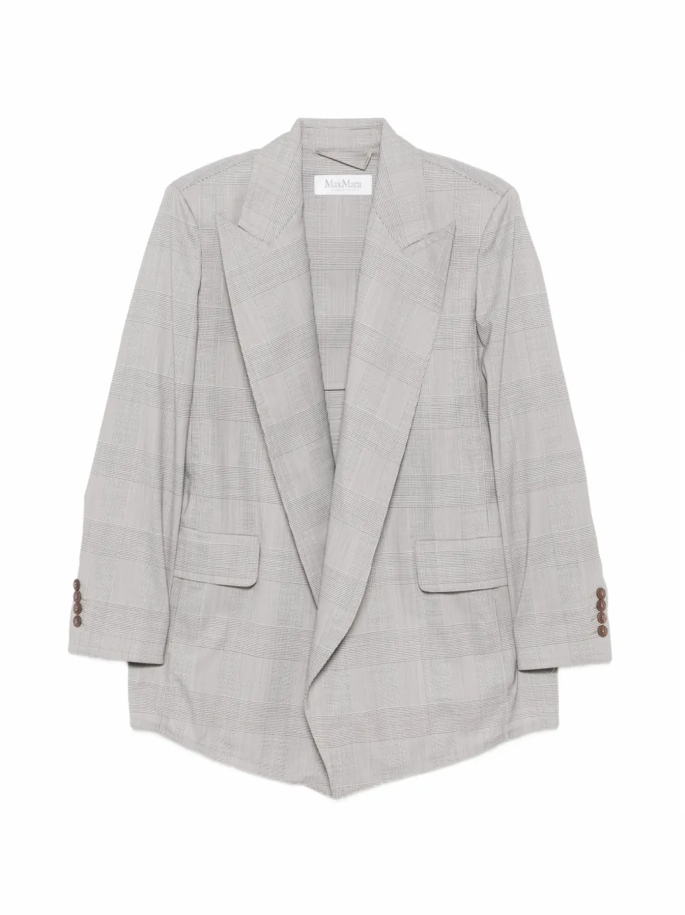 Max Mara Glen Plaid wool jacket Grijs