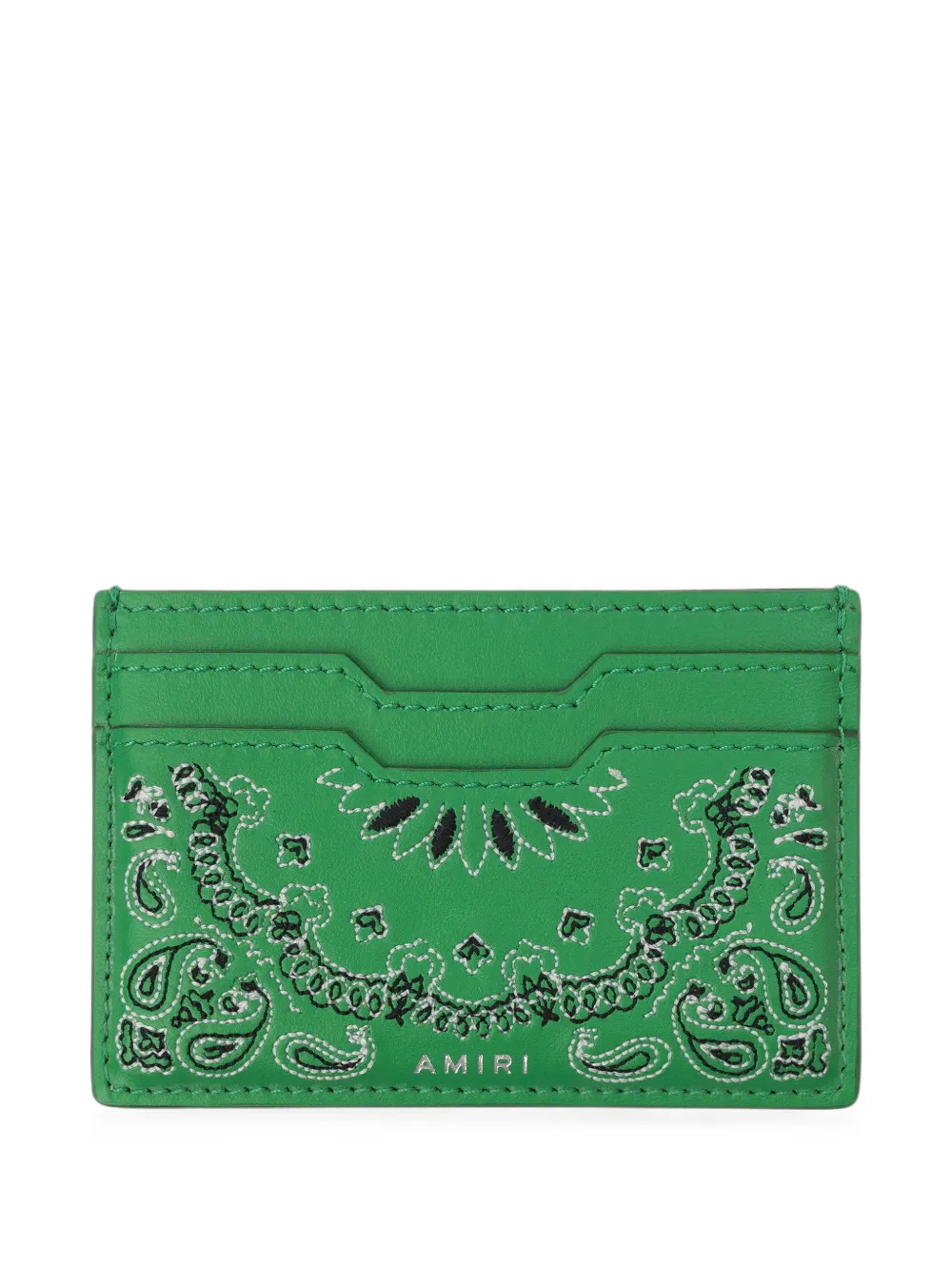 AMIRI Bandana embroidered card holder - Verde