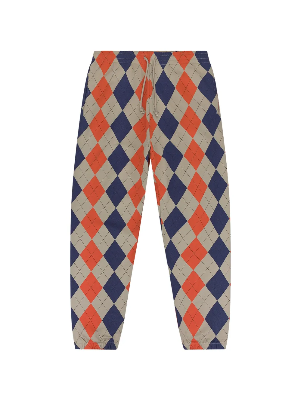 Denim Tears intarsia-knit argyle track pants - Marrone