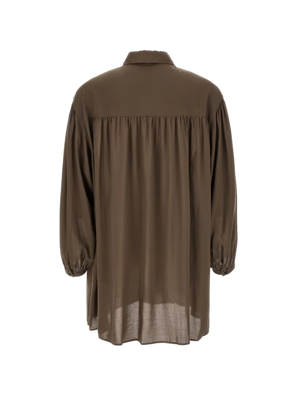 Yohji Yamamoto Blouse met pofmouwen en sjaaldetail Groen