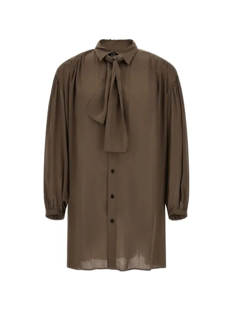Yohji Yamamoto scarf-detail puff-sleeve shirt