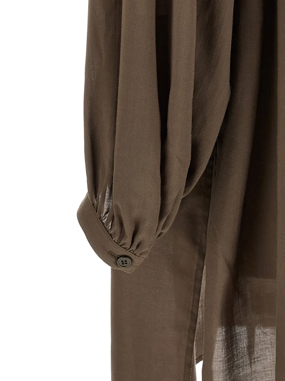 Yohji Yamamoto Blouse met pofmouwen en sjaaldetail Groen