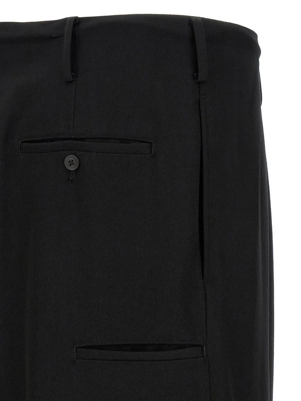 Yohji Yamamoto Wollen broek met wijde pijpen Zwart