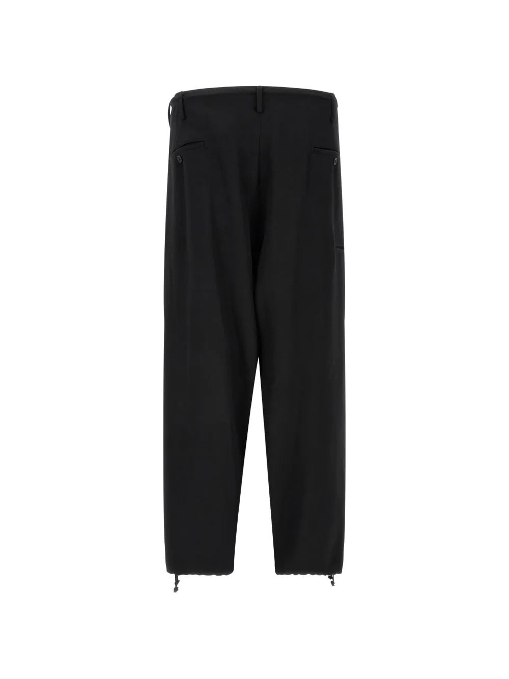 Yohji Yamamoto Wollen broek met wijde pijpen Zwart