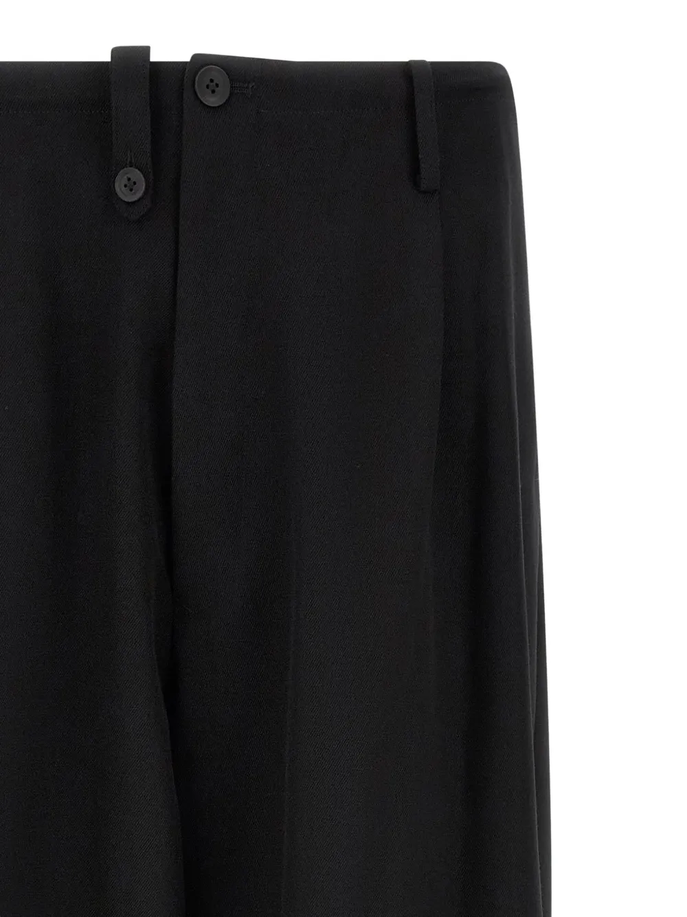 Yohji Yamamoto Wollen broek met wijde pijpen Zwart